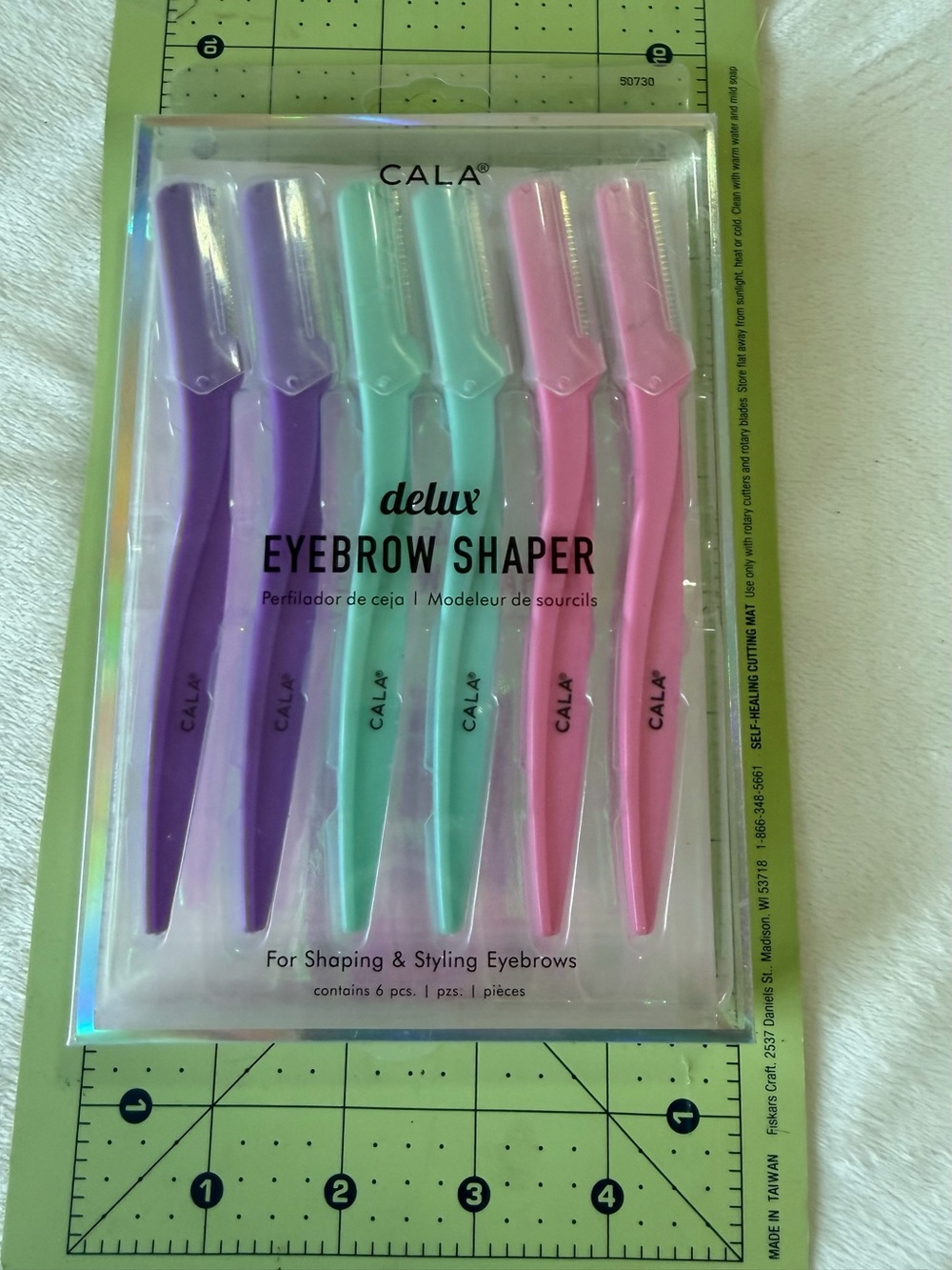 CALA Delux Eyebrow Shaper Set - Purple, Mint, Pink